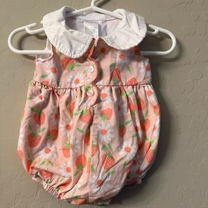 Baby Starters strawberry pink bubble romper. 3 months.